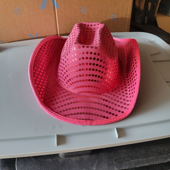 No Label Accessories - Vibrant Pink Sequinced Cowgirl Hat